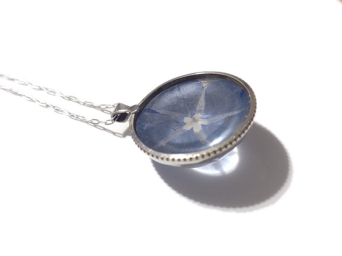 Blue Daze "Looking Glass" resin Necklace - Sterling Silver - Handmade - Resin - ValenwoodVixen