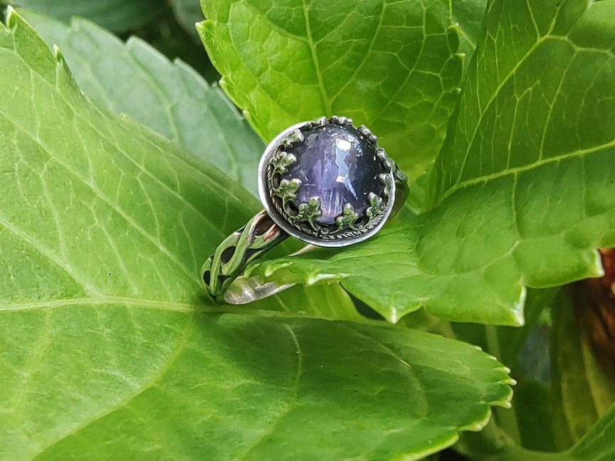 Asteria Ring - Size 7.25 - Iolite - Dreams & Divination - Gemstone Ring - Handmade Ring - Sterling - ValenwoodVixen - Ready to Ship