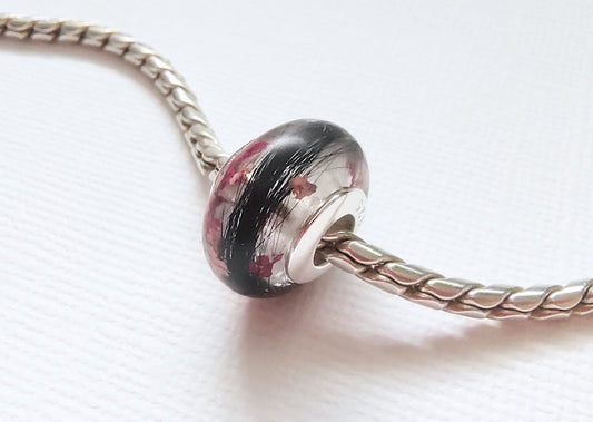 LARGE Custom Euro Bead Keepsake with Hair or Fur | Pet Memorial Jewelry