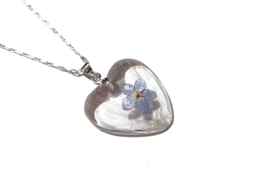 Handmade heart hair lock memorial keepsake necklace