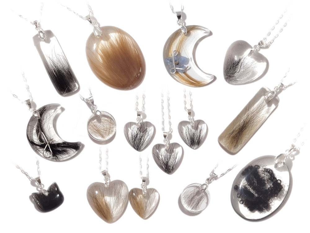 Custom Memorial Necklace with Hair or Fur Custom Memorial