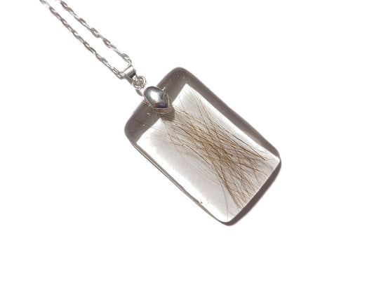 handmade rectangle shaped memorial necklace with hair