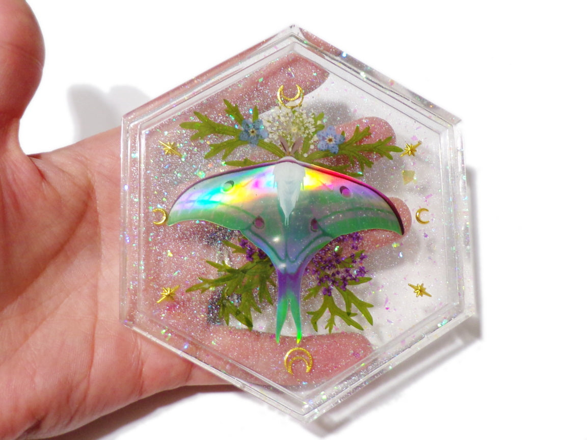 Eden Butterfly Tray#1 - Holographic Butterlfy Tray Dish - Resin Art - ValenwoodVixen - Ready to Ship