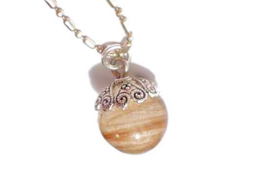 Large Orb Memorial Necklace with Hair or Fur | Custom Memorial Jewelry