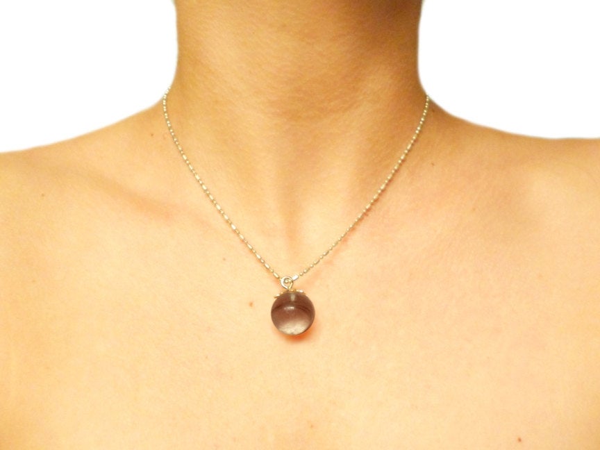 Orb 14mm Sphere Keepsake Necklace with Hair or Fur | Custom Memorial Jewelry