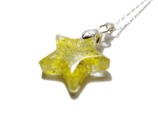 Star Flower - Queen Annes Lace Blossom- Celestial Jewelry- Luna - Yellow - ValenwoodVixen - Ready to Ship