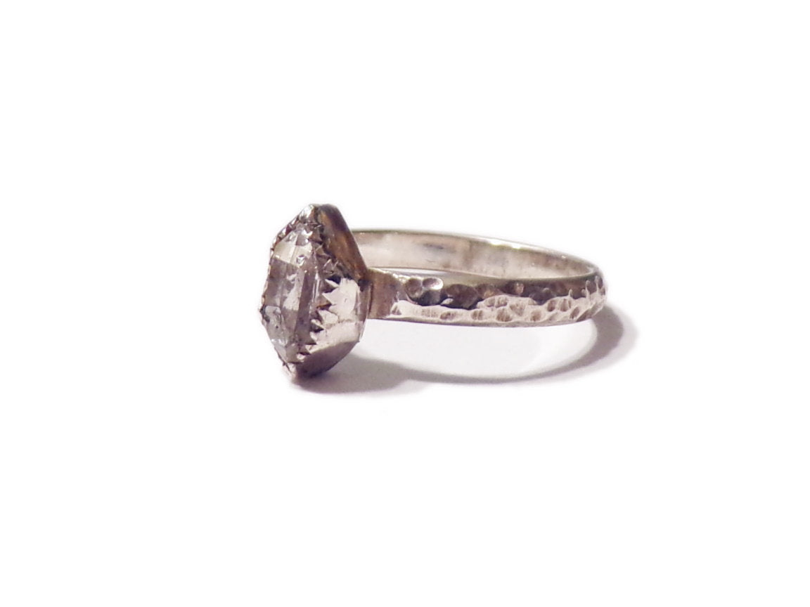 Herkimer Diamond Quartz Solitaire - sz 8 - Crystal Ring - Stacking Ring - Crystal Jewelry - Sterling Silver - Ready to ship - ValenwoodVixen