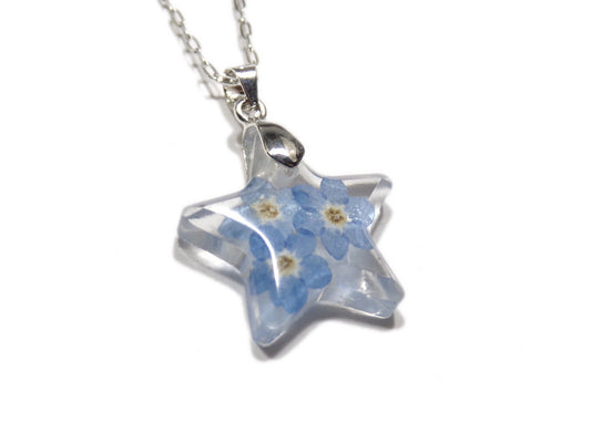 Forget Me Not Star - Forget-Me-Not Flowers - Blossoms - Celestial Jewelry- Luna - Blue - ValenwoodVixen - Ready to Ship