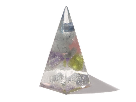 Resin Ring Cone - Faceted #2- Mixed Gemstones- Crystal Ring Holder - Jewelry Display - ValenwoodVixen - Ready to Ship