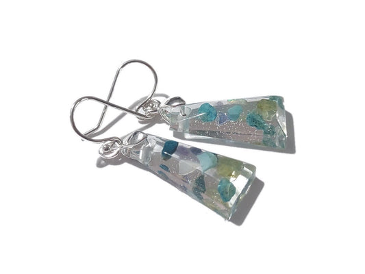 Mixed Gemstone Earrings #2 - Modern Earrings - Mixed crystal gemstones in resin - Ready to Ship - ValenwoodVixen