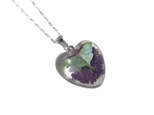 Load image into Gallery viewer, Luna Moth Heart Necklace- Resin Necklace - Real Dried Flower - Nature Jewelry - Valenwood Vixen - Ready to Ship
