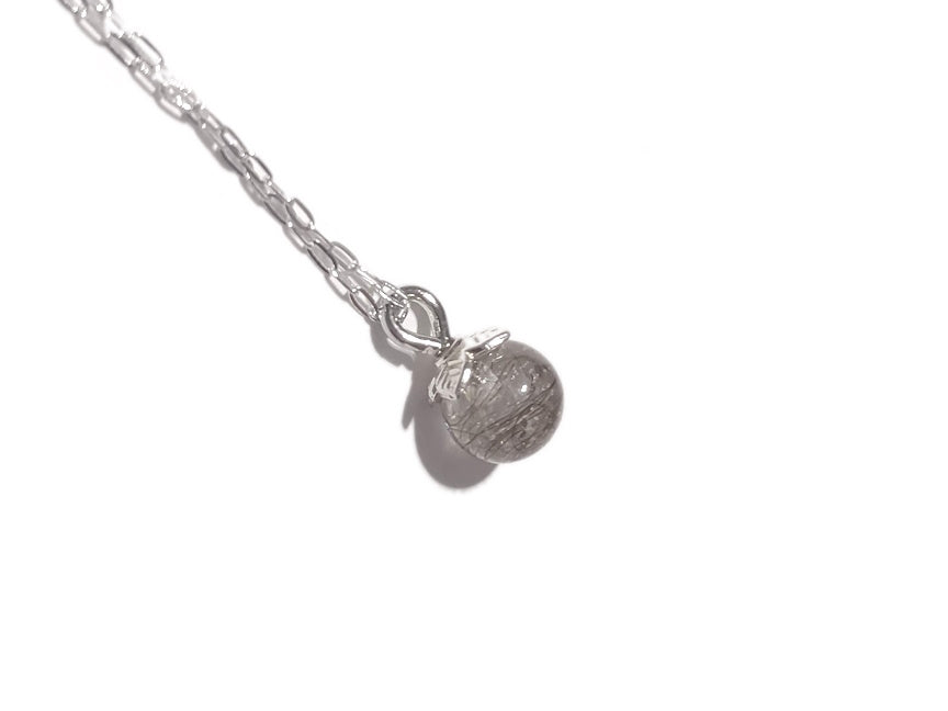 8mm Orb Keepsake Necklace with Hair or Fur | Custom Memorial Jewlery