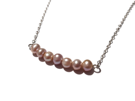 Pink Freshwater Pearl Necklace - Handcrafted - Mermaid Jewelry - Peach Pink Pearl - Handmade - ValenwoodVixen
