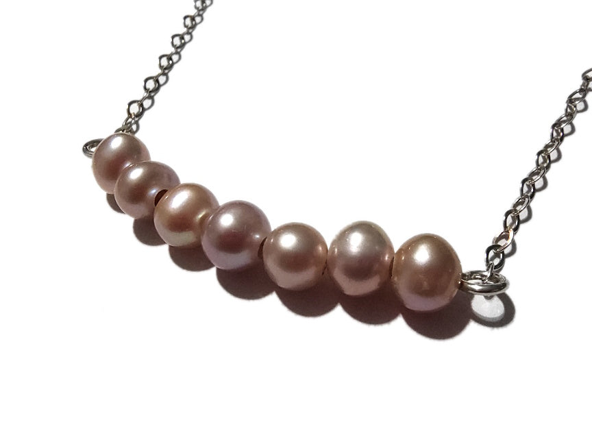 Pink Freshwater Pearl Necklace - Handcrafted - Mermaid Jewelry - Peach Pink Pearl - Handmade - ValenwoodVixen
