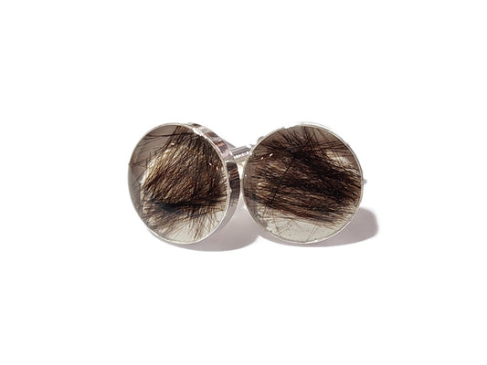 Personalized Cuff Link or Tie Clips - Hair Lock Resin Keepsake - Baby Hair - Hair Locket - Pet Hair Keepsake-  ValenwoodVixen