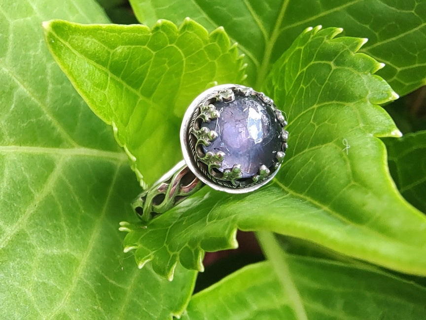 Asteria Ring - Size 7.25 - Iolite - Dreams & Divination - Gemstone Ring - Handmade Ring - Sterling -  ValenwoodVixen - Ready to Ship