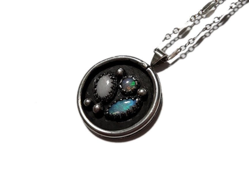 Handmade Opal Framed Pendant | Handcrafted Sterling Jewelry