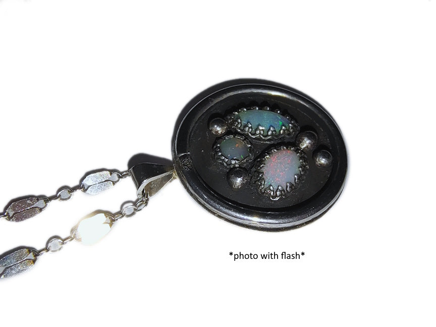 Handmade Opal Framed Pendant | Handcrafted Sterling Jewelry
