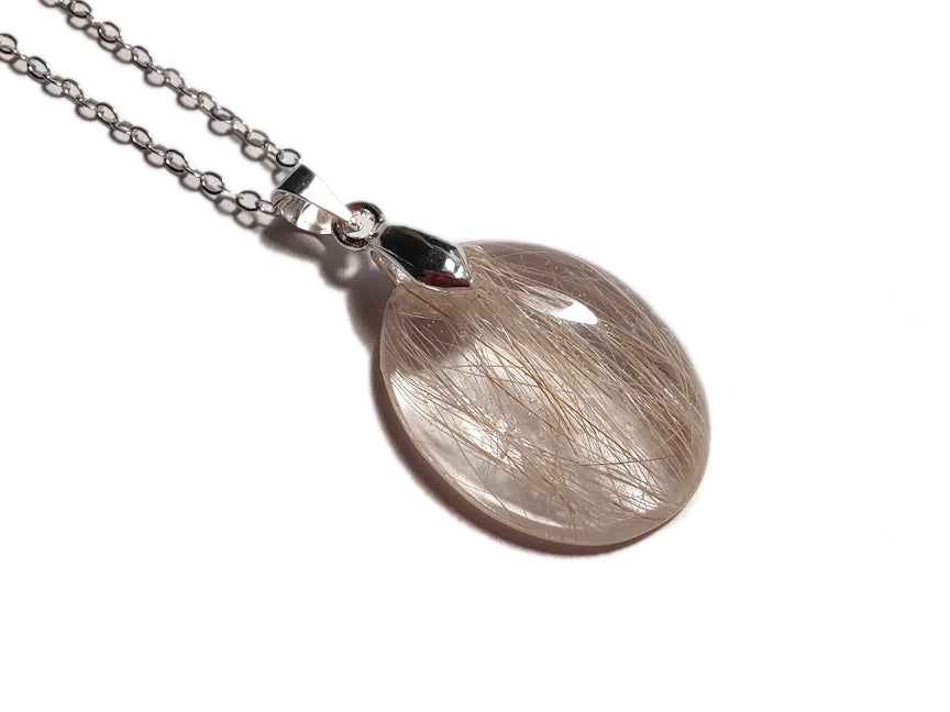 Pet fur or hair keepsake necklace in the small oval shape.