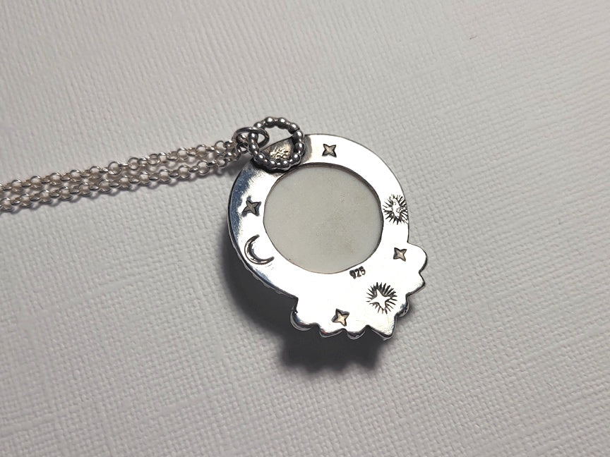Mother Moon Opal Necklace | Australian Opal and Porcelain | Sterling |  ValenwoodVixen
