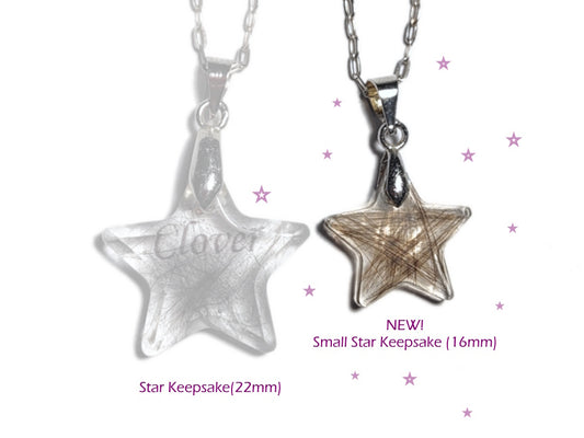 Small Star Custom Keepsake Necklace with Hair or Fur | Pet Memorial Jewelry