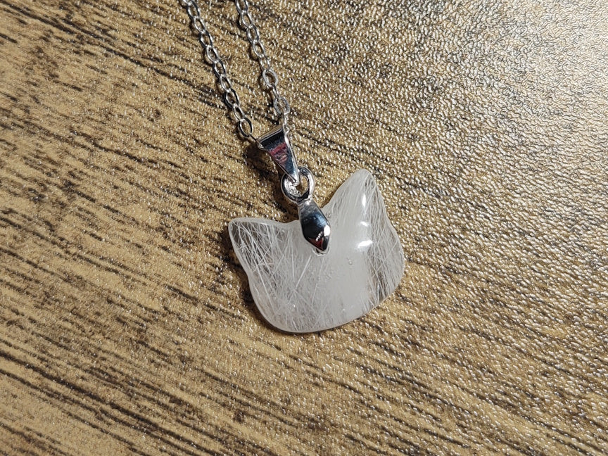 Cat Keepsake Necklace with Hair or Fur | Custom Memorial Jewelry