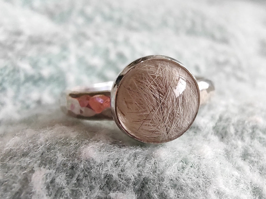 Custom Keepsake Ring in Sterling with Hair or Fur | Custom Memorial Jewelry