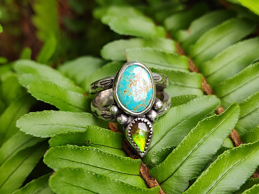 Handcrafted Kingman Turquoise Ring in Sterling | US 7.5/8 | Handmade Silver Jewelry