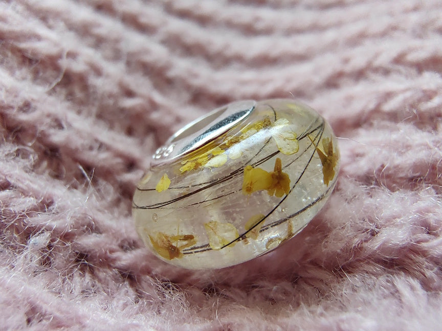 LARGE Custom Euro Bead Keepsake with Hair or Fur | Pet Memorial Jewelry