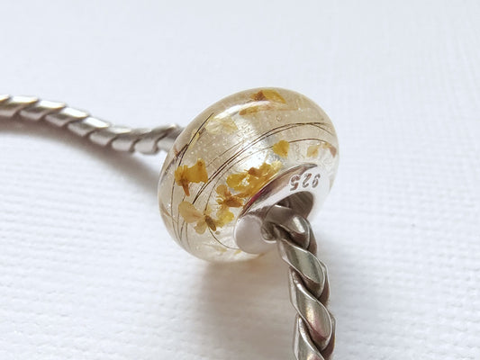 LARGE Custom Euro Bead Keepsake with Hair or Fur | Pet Memorial Jewelry