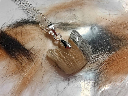 Cat Keepsake Necklace with Fur or Hair | Custom Memorial Jewelry