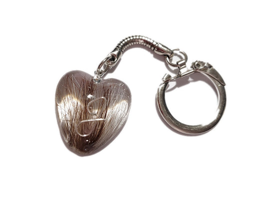 Handmade heart hair lock memorial keepsake key chain