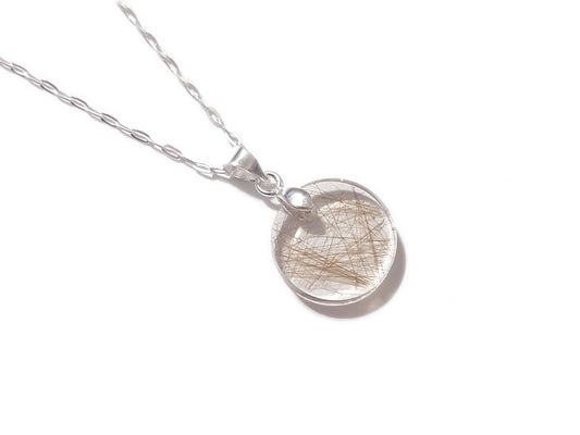 Handmade small medallion memorial necklace with hair or fur