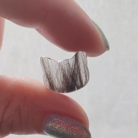 Cat Keepsake Necklace with Fur or Hair | Custom Memorial Jewelry