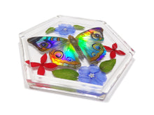 Load image into Gallery viewer, Eden Butterfly Tray#1 - Holographic Butterlfy Tray Dish - Resin Art -  ValenwoodVixen - Ready to Ship

