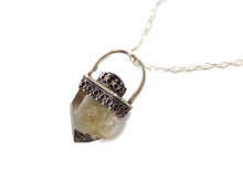 Load image into Gallery viewer, Smoky Citrine and Fire Agate Pendulum - Citrine Tower- Point- Fire Agate - Handmade - silversmithed - ready to ship- ValenwoodVixen

