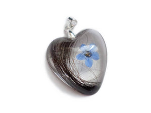 HEART Hair Locket -  Resin Personalized Keepsake Pendant - Baby Hair - Pet Hair Keepsake -  Mothers - Memorial Necklace - ValenwoodVixen
