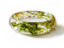 Load image into Gallery viewer, Faceted Moss Bangle Bracelet- Small- Resin Bracelet - Real Moss - Bangle -Nature Jewelry -  Valenwood Vixen - Ready to Ship
