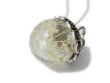 Load image into Gallery viewer, White Queen Annes Lace Wildflower Orb - Resin Flower Pendant - Resin Orb Sphere - 14mm Orb  - ValenwoodVixen - Ready to Ship
