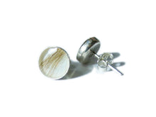 Load image into Gallery viewer, 8mm Custom Hair Locket Resin Personalized Stud Earrings - Hair Keepsake -  Memorial Reliquary -Made to Order
