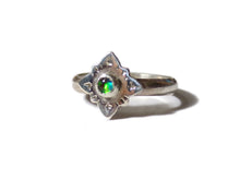 Load image into Gallery viewer, Antares Opal Ring - sz 6 - Handcut Opal Star - sterling silver- Opal Jewelry -  Antique Style - ValenwoodVixen - Ready to Ship
