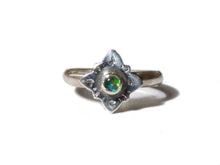 Load image into Gallery viewer, Antares Opal Ring - sz 6 - Handcut Opal Star - sterling silver- Opal Jewelry -  Antique Style - ValenwoodVixen - Ready to Ship
