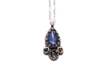 Load image into Gallery viewer, Vision Pendant - Kyanite and Iolite with Opals - Handmade - silversmithed - Ready to Ship - ValenwoodVixen
