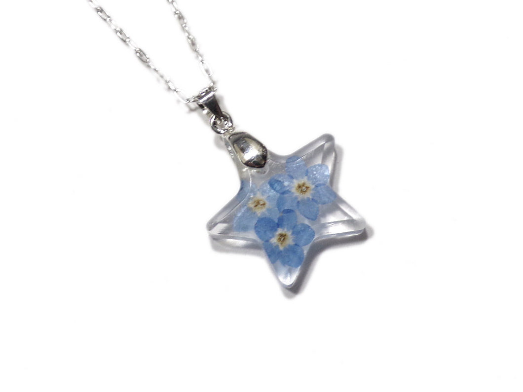 Forget Me Not Star - Forget-Me-Not Flowers - Blossoms - Celestial Jewelry- Luna - Blue - ValenwoodVixen - Ready to Ship
