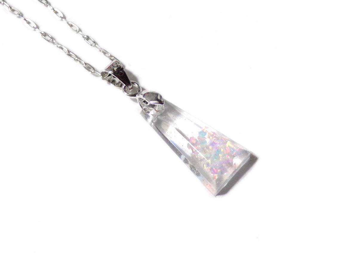 Stellar - Crushed Opal Necklace- Resin Necklace - Petite Necklace - Minimalist Jewelry - Valenwood Vixen - Ready to Ship