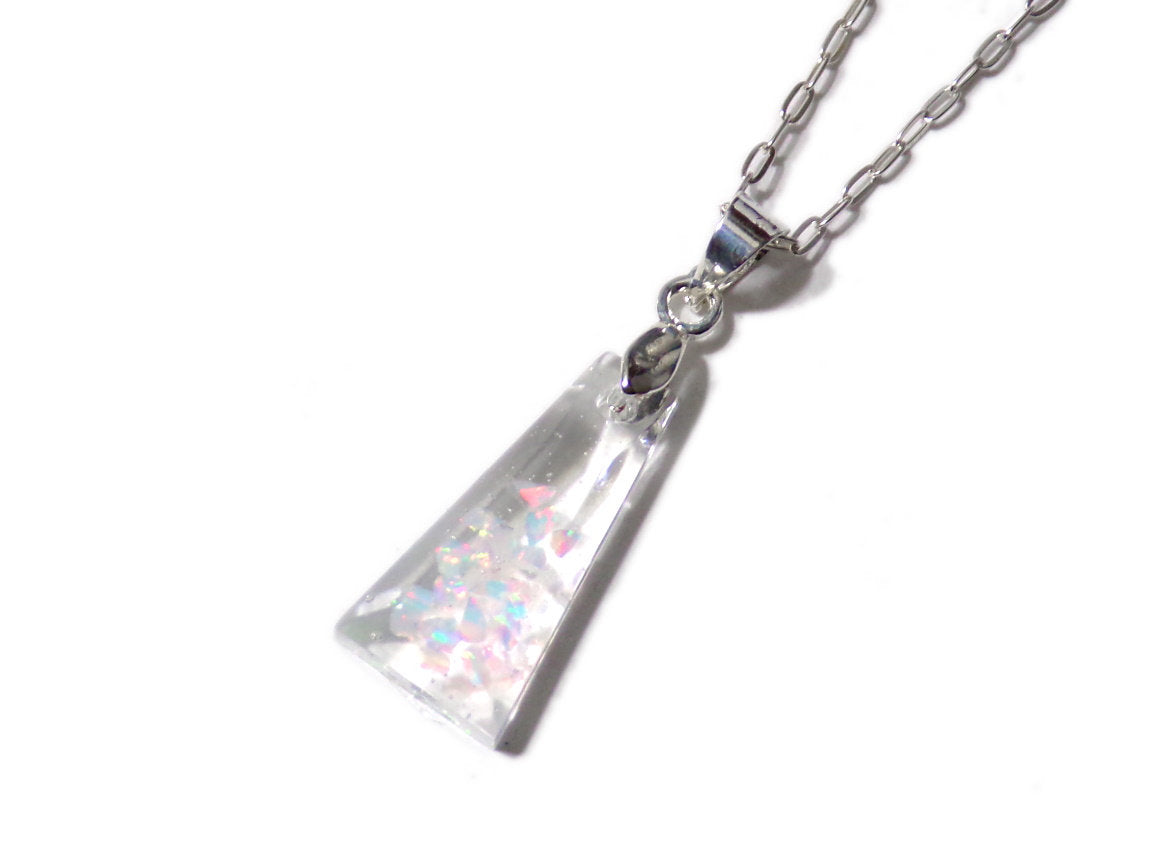 Stellar - Crushed Opal Necklace- Resin Necklace - Petite Necklace - Minimalist Jewelry - Valenwood Vixen - Ready to Ship