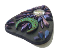 Load image into Gallery viewer, Crystal Moon Planchette 1 - 3.5&quot; x 4.75&quot;  - Altar Decor - Resin Planchette - Spirit Board -  ValenwoodVixen - Ready to Ship
