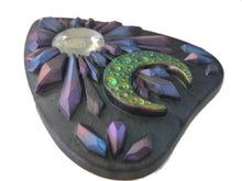 Load image into Gallery viewer, Crystal Moon Planchette 1 - 3.5&quot; x 4.75&quot;  - Altar Decor - Resin Planchette - Spirit Board -  ValenwoodVixen - Ready to Ship
