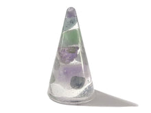 Load image into Gallery viewer, Resin Ring Cone - Smooth #1- Mixed Gemstones- Crystal Ring Holder - Jewelry Display -  ValenwoodVixen - Ready to Ship
