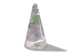 Resin Ring Cone - Smooth #1- Mixed Gemstones- Crystal Ring Holder - Jewelry Display -  ValenwoodVixen - Ready to Ship